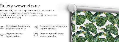 Modern roller blind con diseño de hojas exóticas