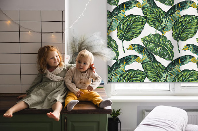 Modern roller blind con diseño de hojas exóticas
