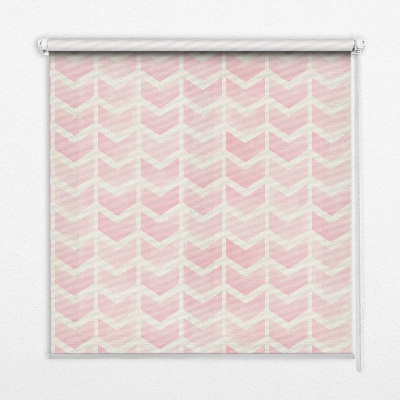 Estor enrollable con diseño de zigzags rosas
