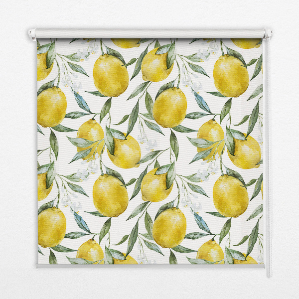 Estor enrollable para ventana con estampado de limones