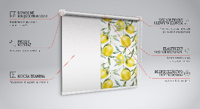Estor enrollable para ventana con estampado de limones