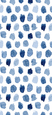 Estor enrollable con manchas pintadas en color azul