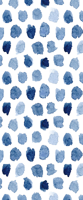 Estor enrollable con manchas pintadas en color azul