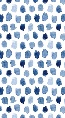 Estor enrollable con manchas pintadas en color azul