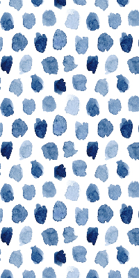 Estor enrollable con manchas pintadas en color azul