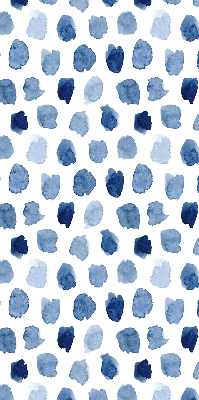 Estor enrollable con manchas pintadas en color azul