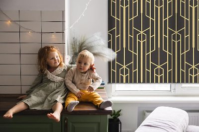 Modern roller blind con patrón amarillo