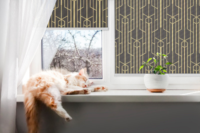 Modern roller blind con patrón amarillo