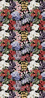 Estor enrollable para ventana con estampado de flores coloridas