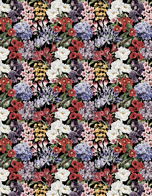 Estor enrollable para ventana con estampado de flores coloridas