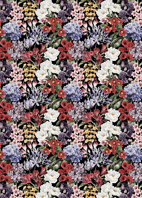 Estor enrollable para ventana con estampado de flores coloridas