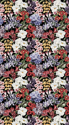 Estor enrollable para ventana con estampado de flores coloridas
