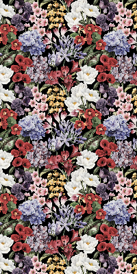 Estor enrollable para ventana con estampado de flores coloridas