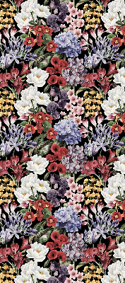 Estor enrollable para ventana con estampado de flores coloridas