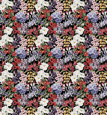 Estor enrollable para ventana con estampado de flores coloridas