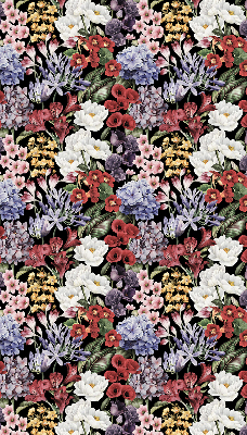 Estor enrollable para ventana con estampado de flores coloridas