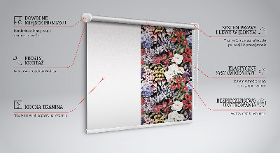Estor enrollable para ventana con estampado de flores coloridas