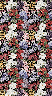 Estor enrollable para ventana con estampado de flores coloridas