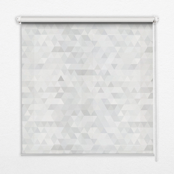 Modern roller blind con patrón de triángulos grises