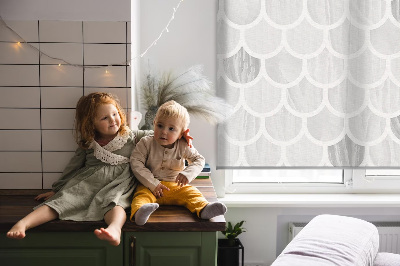 Modern roller blind con motivo en escala de grises