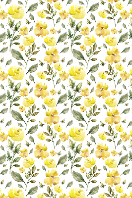 Estor enrollable con estampado de flores amarillas
