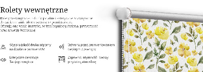 Estor enrollable con estampado de flores amarillas