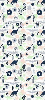Modern roller blind con estampado de dinosaurios coloridos