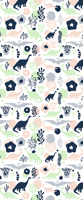 Modern roller blind con estampado de dinosaurios coloridos