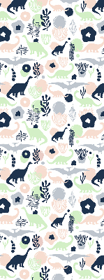 Modern roller blind con estampado de dinosaurios coloridos