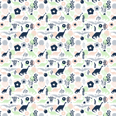 Modern roller blind con estampado de dinosaurios coloridos