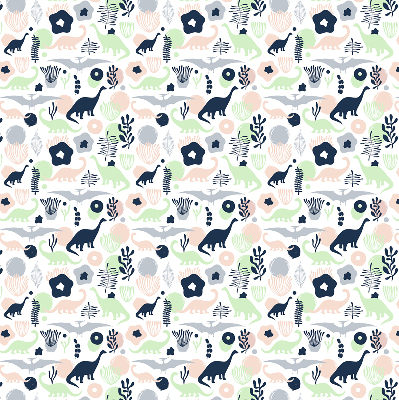 Modern roller blind con estampado de dinosaurios coloridos