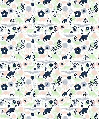 Modern roller blind con estampado de dinosaurios coloridos