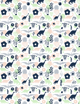 Modern roller blind con estampado de dinosaurios coloridos