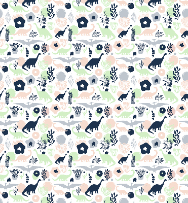 Modern roller blind con estampado de dinosaurios coloridos