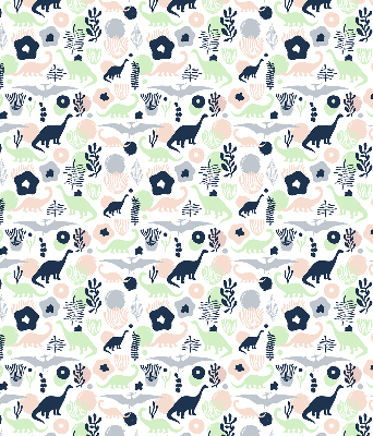 Modern roller blind con estampado de dinosaurios coloridos
