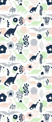 Modern roller blind con estampado de dinosaurios coloridos