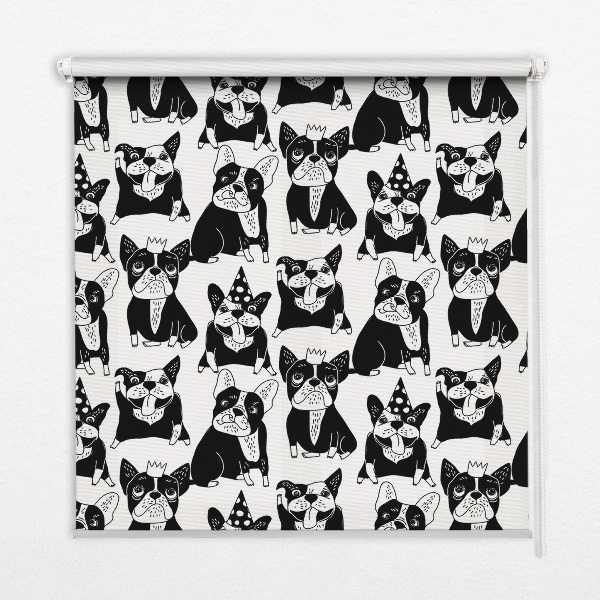 Modern roller blind con estampado de perros de tiro
