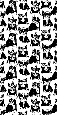 Modern roller blind con estampado de perros de tiro