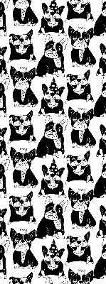 Modern roller blind con estampado de perros de tiro