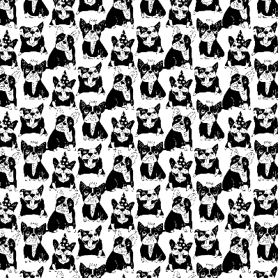 Modern roller blind con estampado de perros de tiro