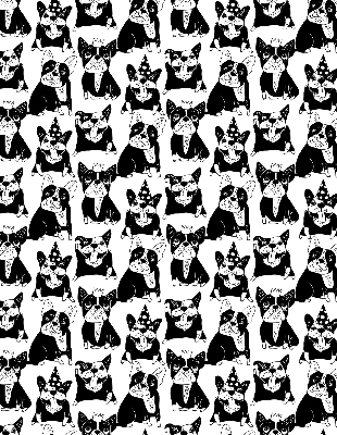 Modern roller blind con estampado de perros de tiro