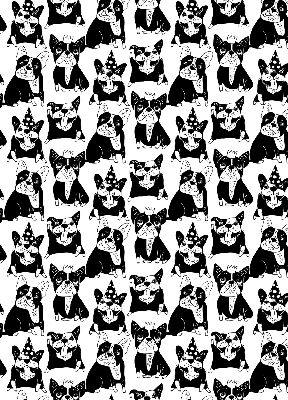 Modern roller blind con estampado de perros de tiro