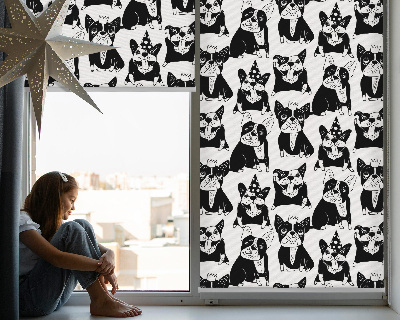 Modern roller blind con estampado de perros de tiro