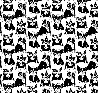 Modern roller blind con estampado de perros de tiro