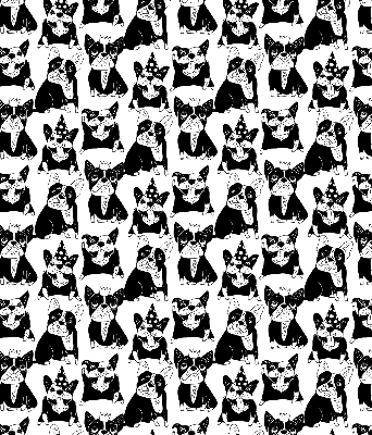 Modern roller blind con estampado de perros de tiro