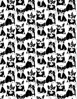Modern roller blind con estampado de perros de tiro