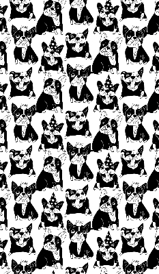 Modern roller blind con estampado de perros de tiro