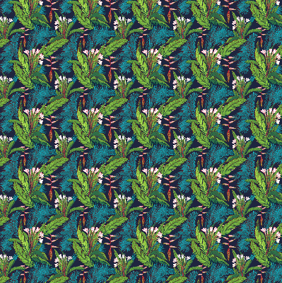 Estor enrollable con estampado de plantas exóticas