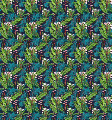 Estor enrollable con estampado de plantas exóticas