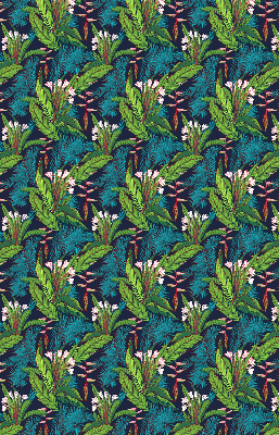 Estor enrollable con estampado de plantas exóticas